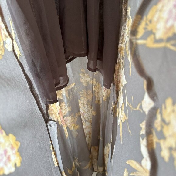 Lulus Feeling Freesia Gray Floral Print Maxi Dress Size Small READ missing butto - Picture 6 of 11